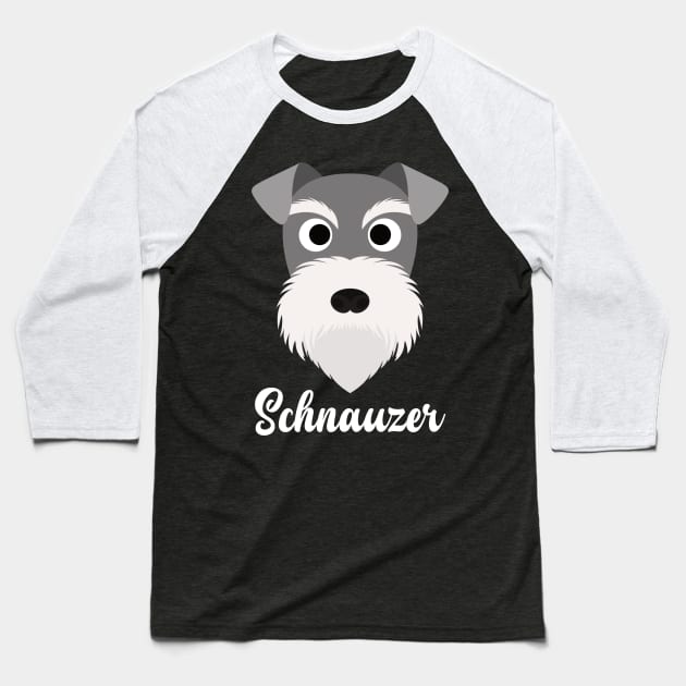 Schnauzer - Miniature Schnauzer Baseball T-Shirt by DoggyStyles